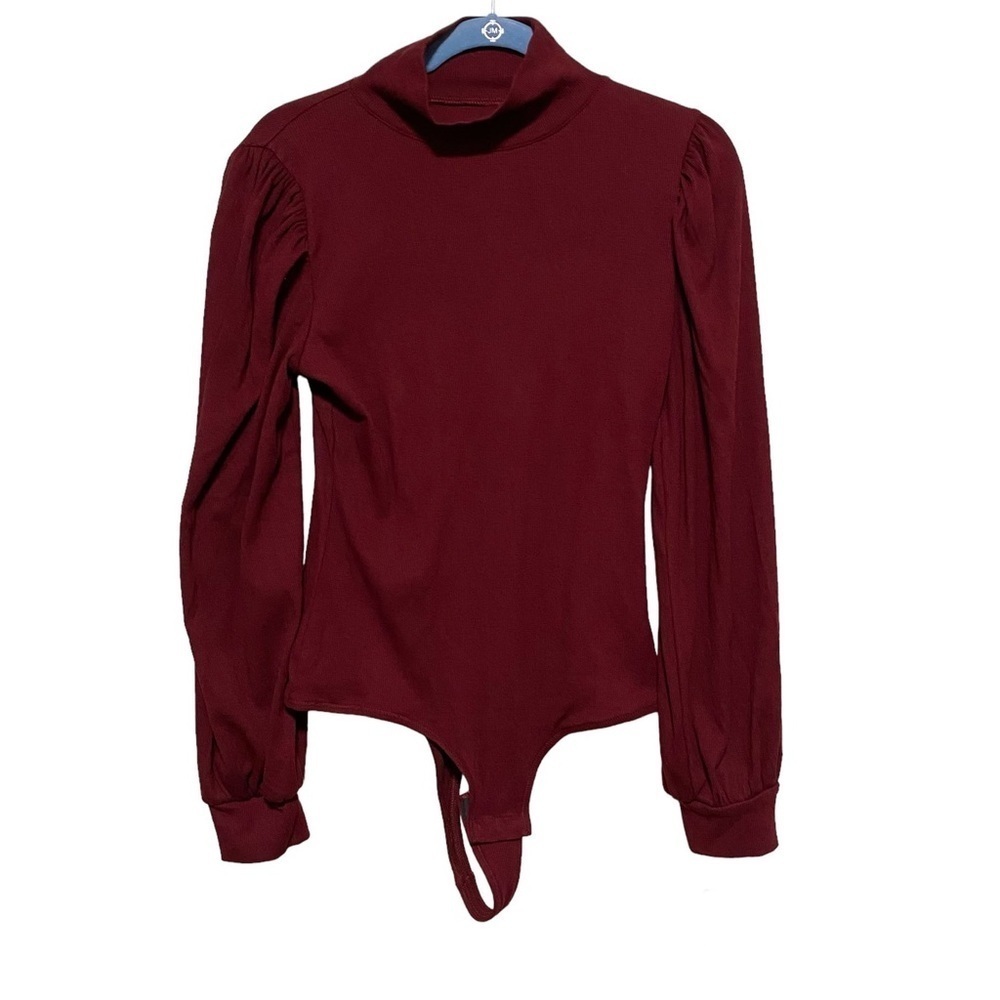 Madewell Burgundy Long-Sleeve Turtleneck Bodysuit